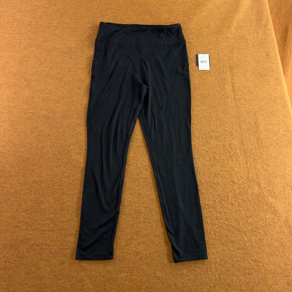 Eddie Bauer Womens Large Black Stretch Sleepwear Lounge Leggings NWT